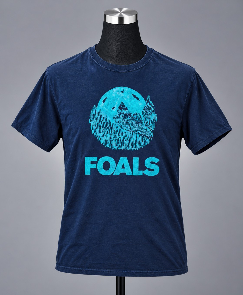 Foals Indie Rock Band Concert T-Shirt Navy Blue Mens Medium Vintage
